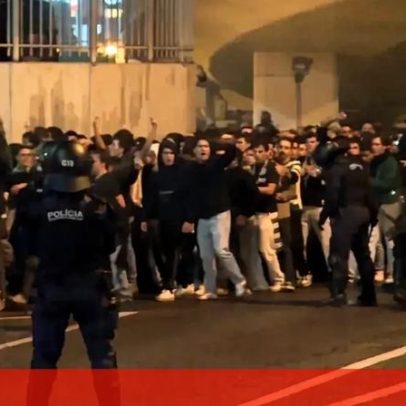 Adeptos do Sporting chegam ao Estádio da Luz sob forte aparato de segurança