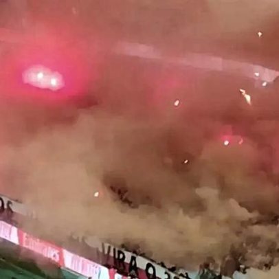 No Name Boys exibem pirotecnia na entrada de Benfica-Sporting e pedem o 39