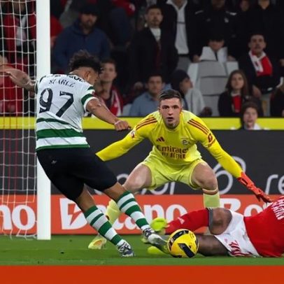 Suárez pediu penálti, árbitro viu corte limpo de Otamendi no Benfica-Sporting