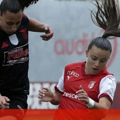 Benfica-Sp. Braga 0-0 na 1.ª parte do futebol feminino