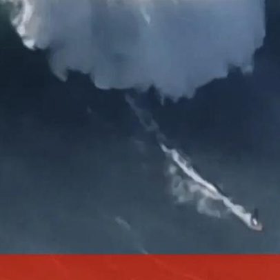 Surfista brasileiro é apanhado por onda gigante na Nazaré
