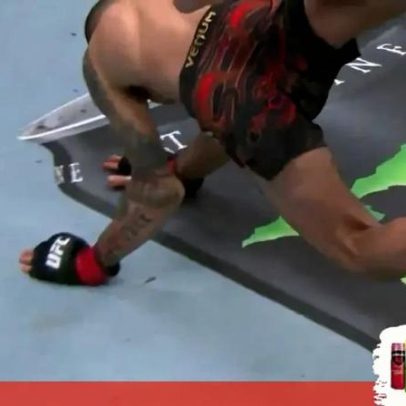 Lutador brasileiro parte o braço aos 26 segundos e perde o título no UFC