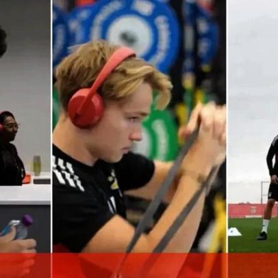 Benfica divulga regresso ao treino com jogadores a comer e treinar de fones
