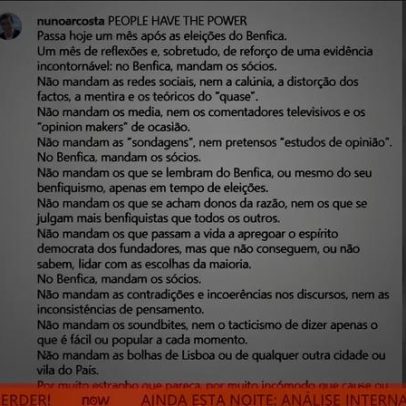 Rui Costa afirma: é para tirar; Nuno Costa deve respeitá-lo para manter emprego