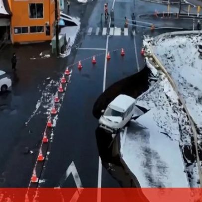Vídeo mostra danos após sismo no Japão com destroços e estradas destruídas