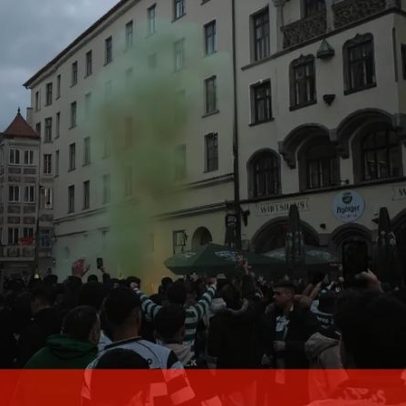 Adeptos do Sporting preparam-se para o jogo com o Bayern Munique
