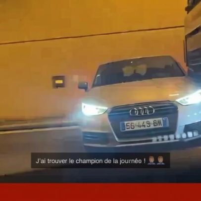 Camião arrasta carro 300 metros sem o motorista se aperceber