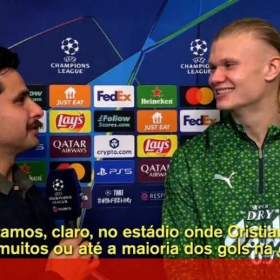 Haaland elogia Cristiano Ronaldo aos 40 e arrisca no português
