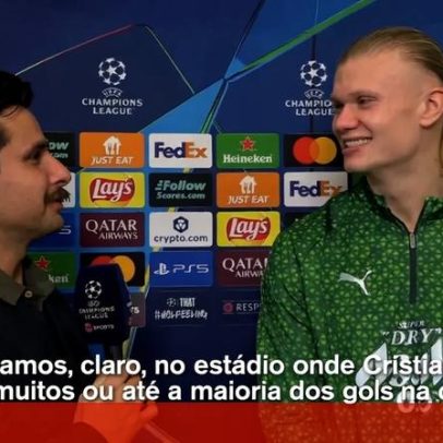 Haaland elogia Ronaldo em português e destaca o que faz aos 40