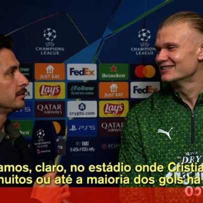 Haaland elogia Ronaldo aos 40 anos e tenta falar português
