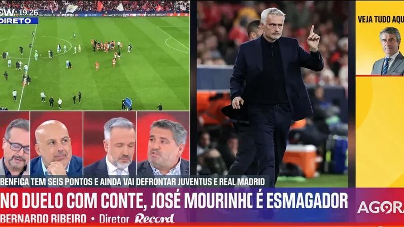 Rui Costa e Mourinho teriam pedido elogiar empate em casa com o Sporting