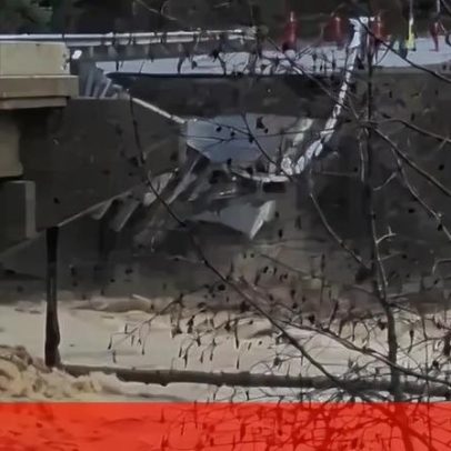Vídeo mostra colapso de ponte após cheias nos EUA