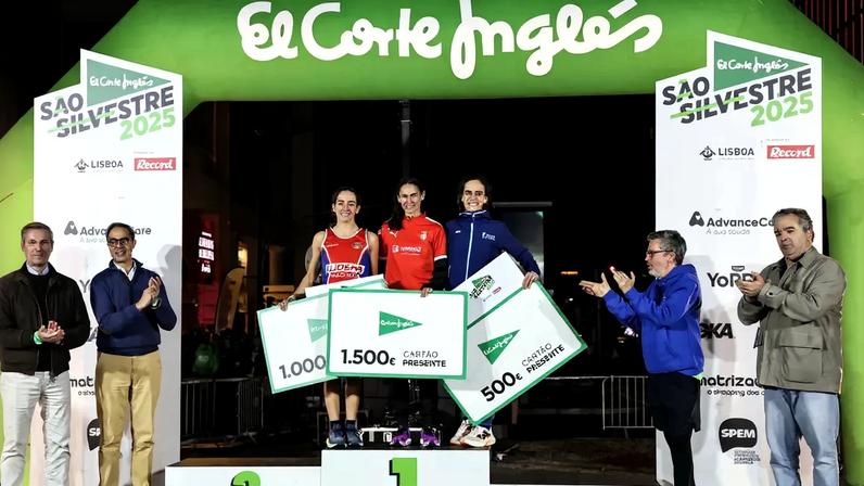 Solange Jesus, Mariana Vargem e Joana Fonseca no pódio feminino da São Silvestre El Corte Inglés