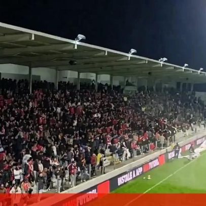 Sistema de rega molha adeptos do Benfica em Moreira de Cónegos