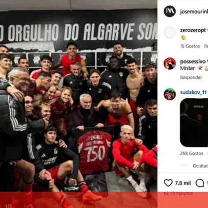 Mourinho celebra 750.ª vitória e Sudakov responde com 'Respect'