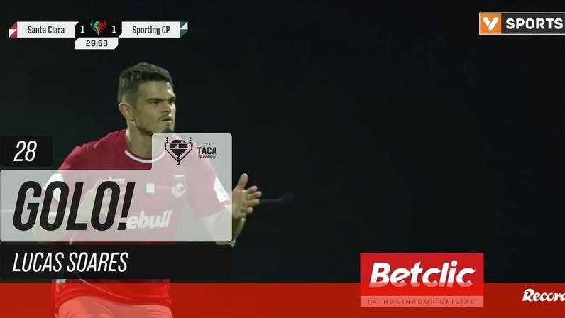 Empate entre Santa Clara e Sporting com golo de Lucas Soares de meia distância