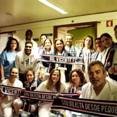 Comitiva do Gil Vicente visitou ala de pediatria do Hospital de Barcelos