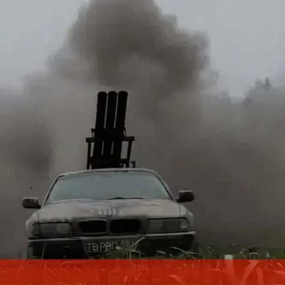 Militares ucranianos transformam BMW num lança-foguetes