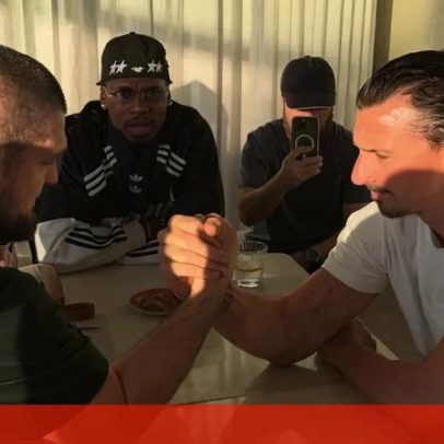 Zlatan vs Khabib em braço de ferro com Pogba como árbitro no Natal