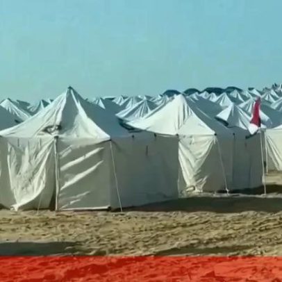 Imagens mostram antes e depois de acampamento em Gaza destruído pelo inverno