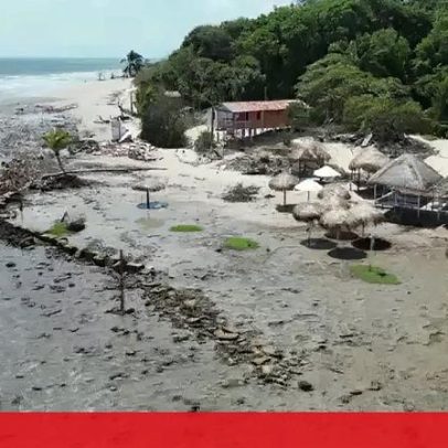O mar destrói aldeias na Amazónia devido à subida das águas