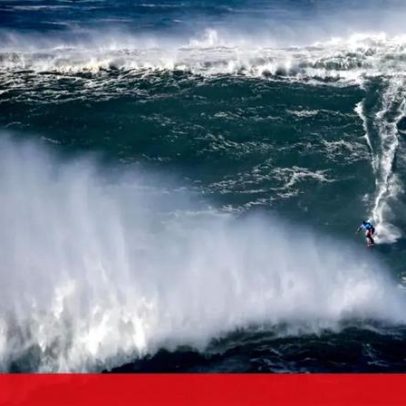 Dupla luso-francesa lidera primeira sessão da prova de ondas gigantes na Nazaré