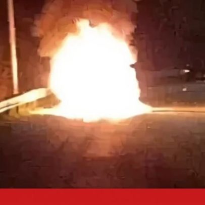 Carro fica totalmente consumido pelo fogo em Arraiolos