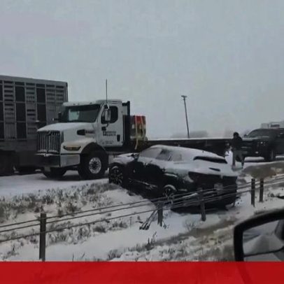 Nevão intenso causa caos numa autoestrada no Missouri