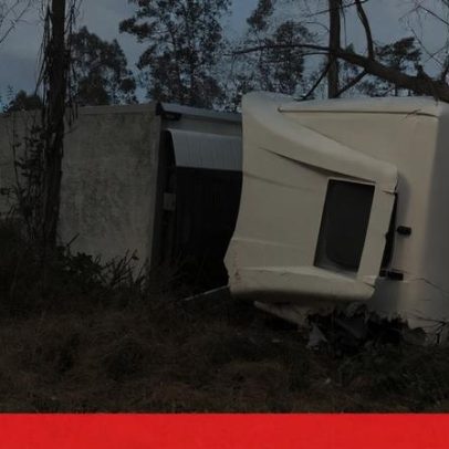 Um ferido em despiste de camião em Estarreja