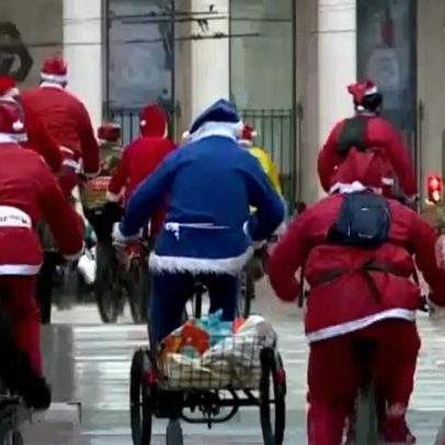 Pais Natais ciclistas distribuem brinquedos e bens essenciais em Coimbra