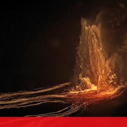 Fonte de lava impressionante do vulcão Kilauea, no Havaí