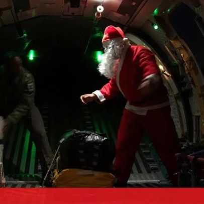 Rena do Pai Natal pousa de emergência no Montijo; vídeo da Força Aérea
