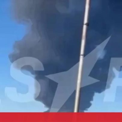 Ataque ucraniano a refinaria russa gera enorme nuvem de fumo