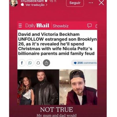Brooklyn Beckham bloqueia familiares nas redes sociais, agrava crise familiar