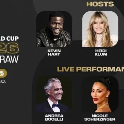 Convidados de luxo no sorteio do Mundial 2026 incluem Kevin Hart e Bocelli