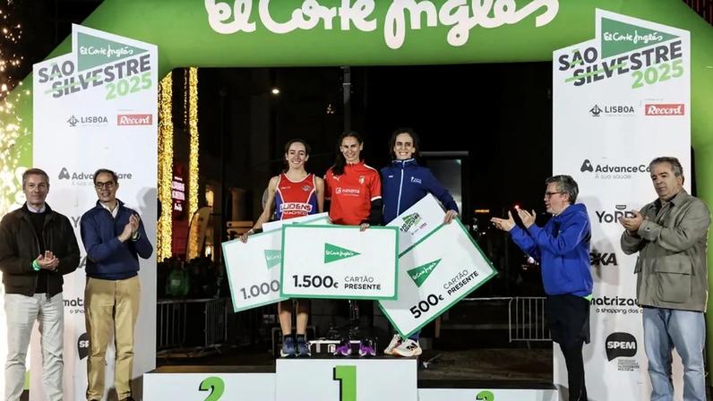 Solange Jesus, Mariana Vargem e Joana Fonseca no pódio feminino da São Silvestre El Corte Inglés
