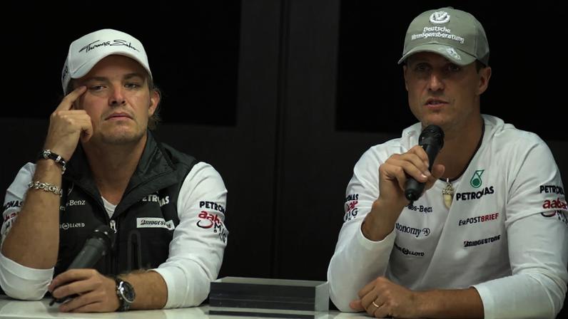 Nico Rosberg e Michael Schumacher foram companheiros de equipa na Mercedes