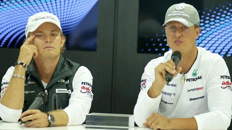 Nico Rosberg e Michael Schumacher foram companheiros de equipa na Mercedes