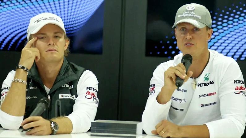 Nico Rosberg e Michael Schumacher foram companheiros de equipa na Mercedes