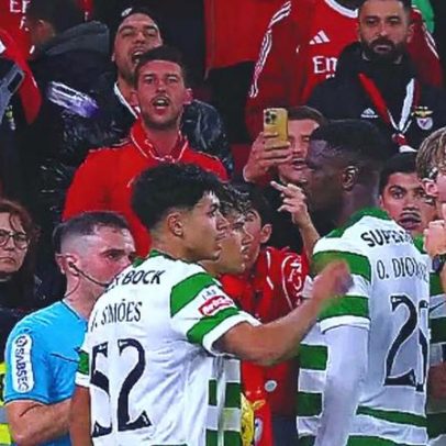Maxi Araújo atingido por duas garrafas arremessadas por adeptos do Benfica