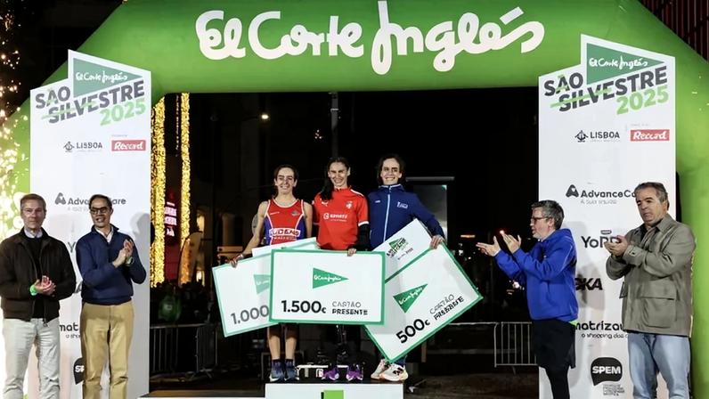 Solange Jesus, Mariana Vargem e Joana Fonseca no pódio feminino da São Silvestre El Corte Inglés
