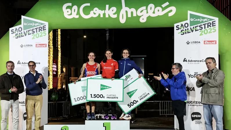 Solange Jesus, Mariana Vargem e Joana Fonseca no pódio feminino da São Silvestre El Corte Inglés