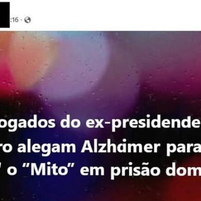 Defesa de Bolsonaro afirma que ex-presidente tem Alzheimer