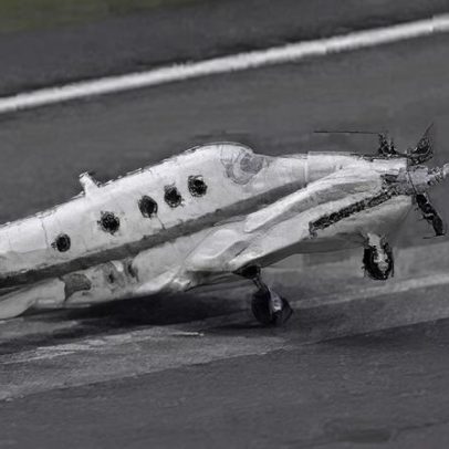 A aeronave tombou ao aterrar numa pista de aeroporto no Brasil, vídeo