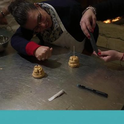 Fogaças já assadas no castelo da Feira e tudo pronto para a festa principal
