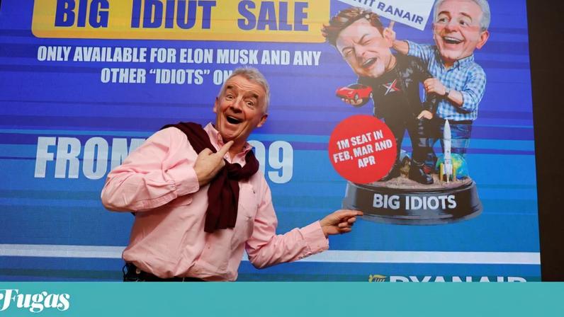 Michael O'Leary na conferência de imprensa onde abordou a polémica com Elon Musk