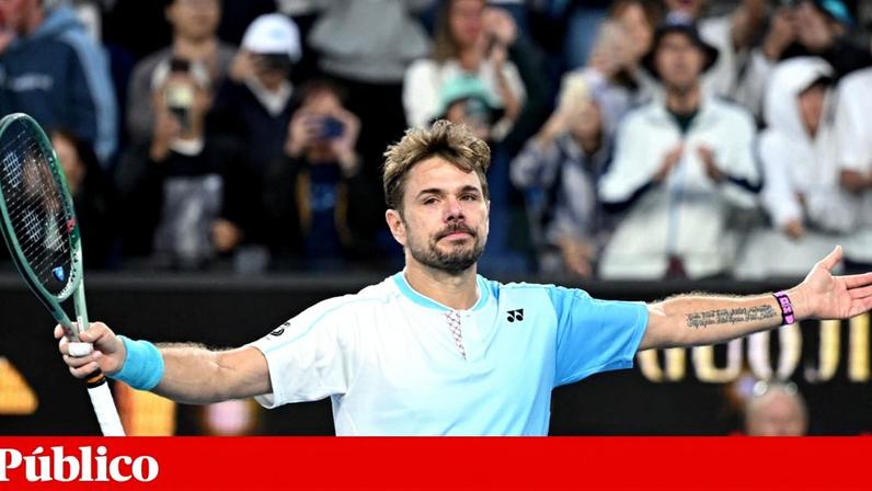 Stan Wawrinka depois de seguir em frente no Open da Austrália
