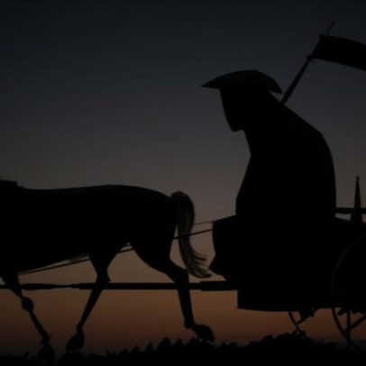 Incidente envolvendo uma carroça em área rural