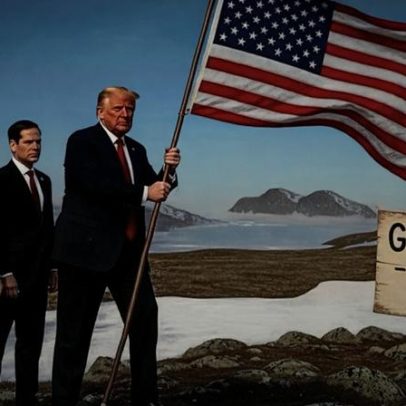 Trump partilha imagem falsa de bandeira dos EUA na Gronelândia