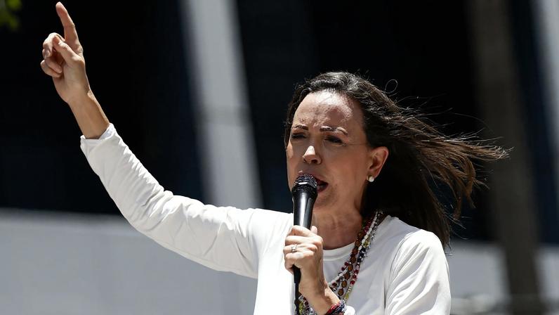 Maria Corina Machado gives a speech to supporters at a rally in Caracas, Venezuela, 28 August 2024 (reissued 10 October 2025). The Norwegian Nobel Committee has announced at the Norwegian Nobel Institute in Oslo, Norway, 10 October 2025, to award the Nobel Peace Prize for 2025 to Venezuelan opposition leader Maria Corina Machado.